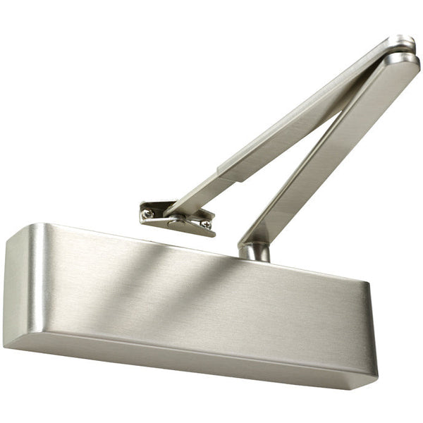 Rutland TS.9205DABC.SRFB.SNPSNP - Overhead Door Closer With Back Check & Delayed Action, Size EN 2-5  - Satin Nickel Plated - Choice Handles