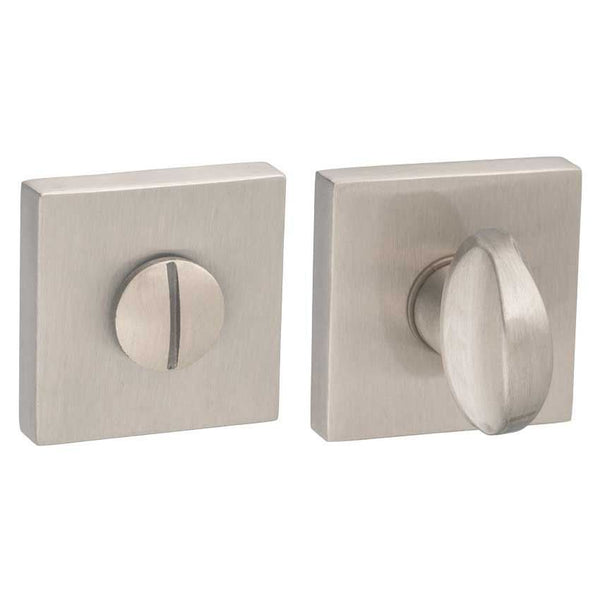 Atlantic Forme WC Turn and Release on Minimal Square Rose - Satin Nickel - FMSWCSN - Choice Handles