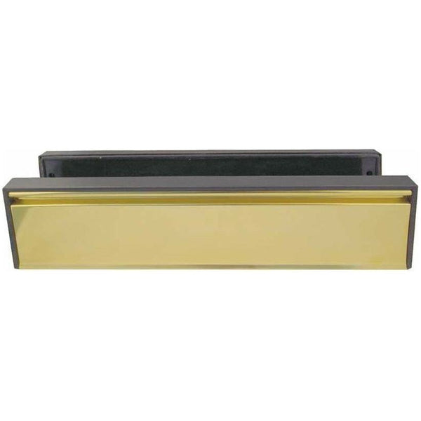 Frelan - Telescopic PVCu Sleeved Letterplate 295mm x 71mm - Gold Anodised - JW80G - Choice Handles