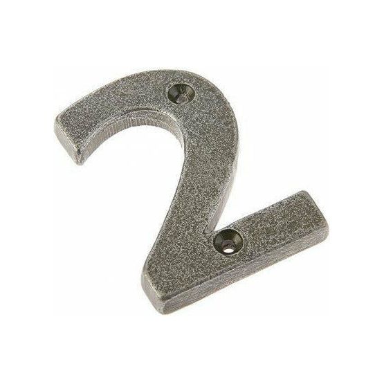 Jedo 75mm Forge Face Fix Numeral 2" - Pewter Patina - VF15-2 - Choice Handles