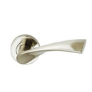 Darcel - Yvette Door Lever Handle On Round Rose, Satin Nickel - DCYVE-SN - Choice Handles