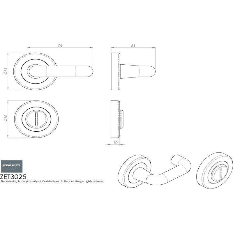 Eurospec - Disabled Thumbturn and Release - PVD - ZET3025-IPVD - Choice Handles
