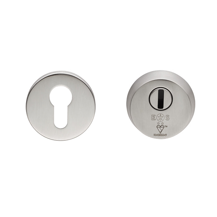 Eurospec - 2 Star Security Escutcheon Set - Satin Stainless Steel - AEB1750SSS - Choice Handles