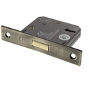 Atlantic 3 Lever Key Deadlock [CE] 2.5" 63mm - Antique Brass - ALKDEAD3LK25AB - Choice Handles