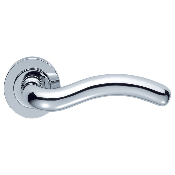 Manital - Squiggle Lever on Round Rose - Polished Chrome - AQ8CP - Choice Handles