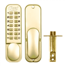 ASEC AS2304 Series Digital Lock With Optional Holdback - Polished Brass - Choice Handles