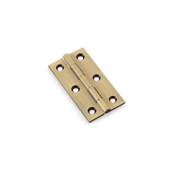 Alexander and Wilks - Heavy Pattern Solid Brass Cabinet Butt Hinge 64mm - Antique Brass - AW064-CH-AB - Choice Handles