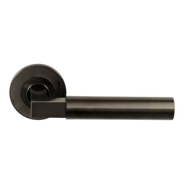 Alexander and Wilks - Hurricane Plain Lever on Round Rose - Black PVD - AW201BLPVD - Choice Handles