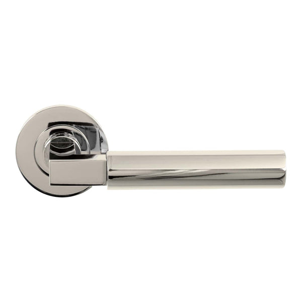 Alexander and Wilks - Hurricane Plain Lever on Round Rose - Polished Nickel PVD - AW201PNPVD - Choice Handles