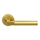 Alexander and Wilks - Hurricane Plain Lever on Round Rose - Satin Brass PVD - AW201SBPVD - Choice Handles