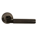 Alexander and Wilks - Hurricane Reeded Lever on Round Rose - Black PVD - AW202BLPVD - Choice Handles