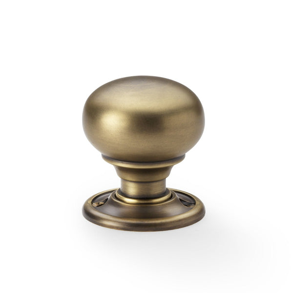 Alexander and Wilks Kershaw Door Knob - Knob 41mm - Antique Brass - AW300-41-AB - Choice Handles