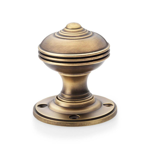 Alexander and Wilks - Romeo Mortice Knob - Antique Brass - AW304-50-AB - Choice Handles
