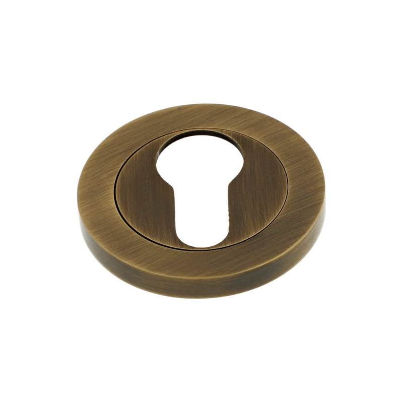 Alexander and Wilks - Concealed Fix Escutcheon - Antique Brass - Euro Profile - AW390AB - Choice Handles