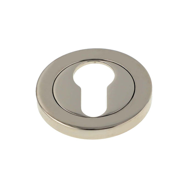 Alexander and Wilks Concealed Fix Round Escutcheon - PVD Polished Nickel - Euro Profile - AW390PNPVD - Choice Handles