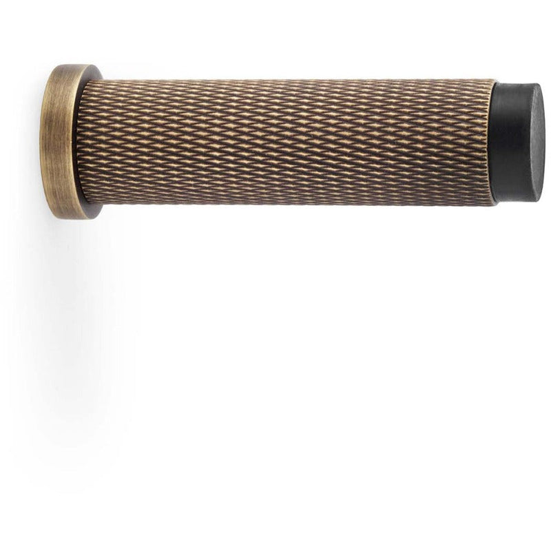 Alexander and Wilks - Brunel Knurled Door Stop - Antique Brass - AW600-75-AB - Choice Handles