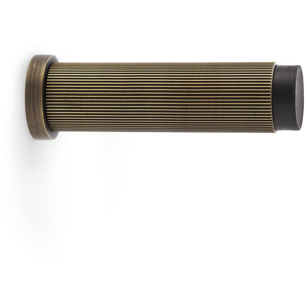 Alexander and Wilks - Reeded Projection Door Stop - Antique Brass - AW602-75-AB - Choice Handles