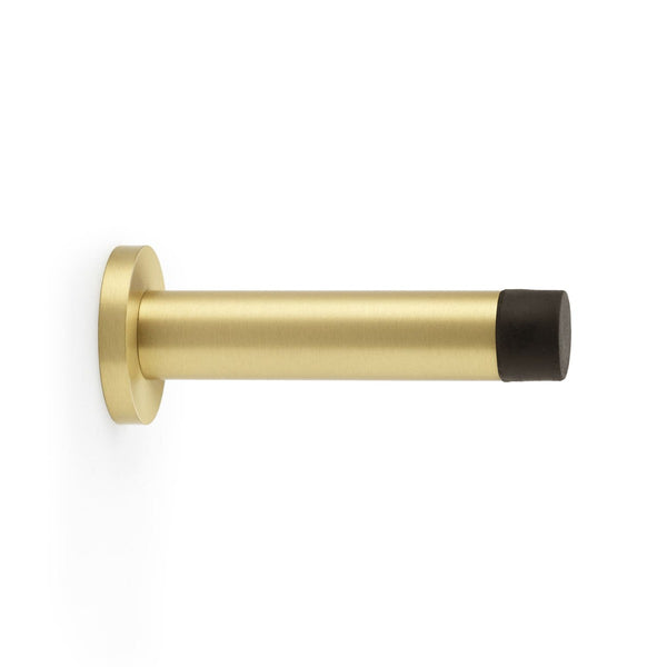Alexander and Wilks - Cylinder Projection Door Stop on Rose - Satin Brass - AW616SB - Choice Handles