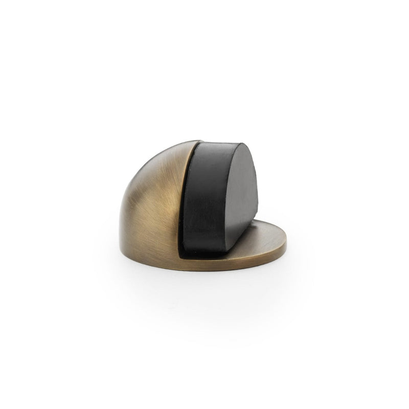 Alexander and Wilks - Shield Floor Mounted Door Stop - Antique Brass - AW631AB - Choice Handles