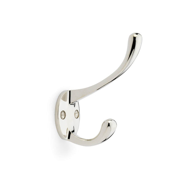 Alexander and Wilks Victorian Hat and Coat Hook - Polished Nickel - AW770PN - Choice Handles