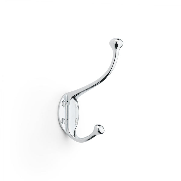 Alexander and Wilks Traditional Hat and Coat Hook - Polished Chrome - AW772PC - Choice Handles