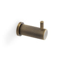 Alexander and Wilks - Brunel Diamond Knurled Coat Hook - Antique Brass - AW775AB - Choice Handles