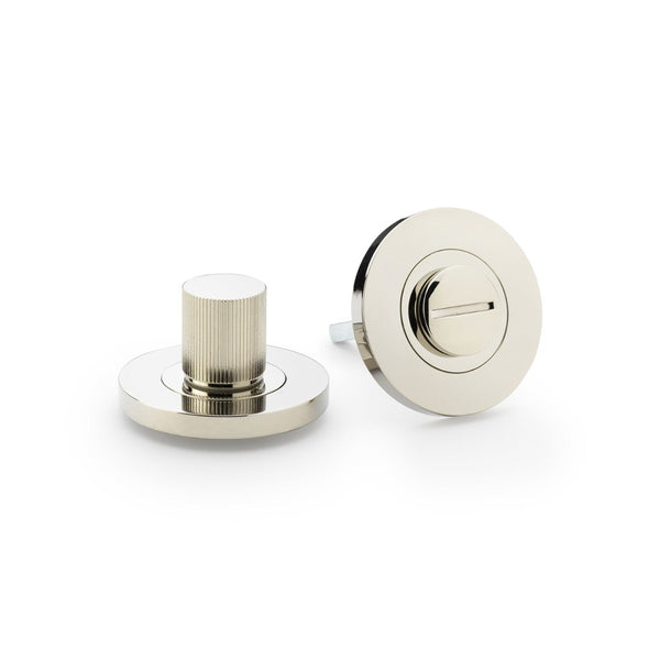 Alexander and Wilks Reeded Thumbturn and Release - PVD Polished Nickel - AW792PNPVD - Choice Handles