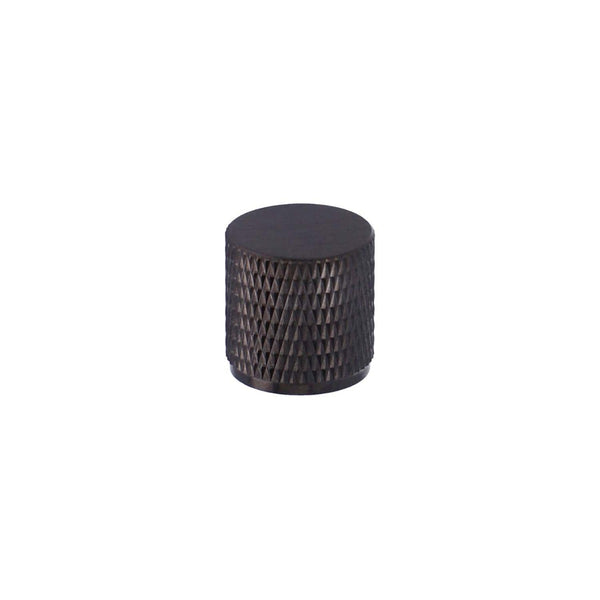 Alexander & Wilks - Brunel Knurled Cylinder Cupboard Knob - Black PVD Finish - 20mm - AW800-20-BLPVD - Choice Handles