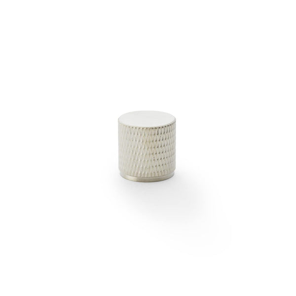 Alexander & Wilks - Brunel Knurled Cylinder Cupboard Knob 20mm - Polished Nickel - AW800-20-SN - Choice Handles