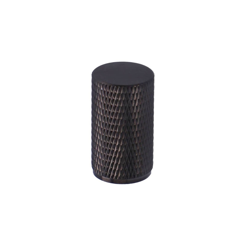 Alexander & Wilks - Brunel Knurled Cylinder Cupboard Knob - Black PVD - 35mm - AW800-35-BLPVD - Choice Handles