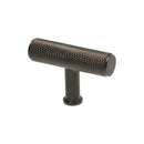 Alexander and Wilks - Crispin Knurled T-bar Cupboard Knob - Black PVD - 55mm - AW801-55-BLPVD - Choice Handles