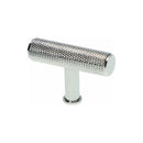 Alexander and Wilks - Crispin Knurled T-bar Cupboard Knob - Polished Chrome - 55mm - AW801-55-PC - Choice Handles
