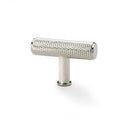 Alexander and Wilks - Crispin Knurled T-bar Cupboard Knob - Polished Nickel - 55mm - AW801-55-PN - Choice Handles