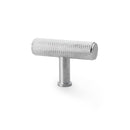 Alexander and Wilks - Crispin Knurled T-bar Cupboard Knob - Satin Chrome - 55mm - AW801-55-SC - Choice Handles