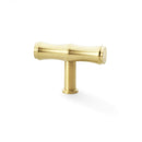 Alexander and Wilks - Crispin Bamboo T-bar Cupboard Knob - Satin Brass PVD - AW801B-55-SBPVD - Choice Handles
