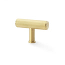 Alexander and Wilks - Crispin Reeded T-bar Cupboard Knob - Satin Brass PVD - AW801R-55-SBPVD - Choice Handles