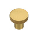 Alexander and Wilks - Hanover Knurled Circular Cupboard Knob - Satin Brass - 30mm - AW802-30-SB - Choice Handles