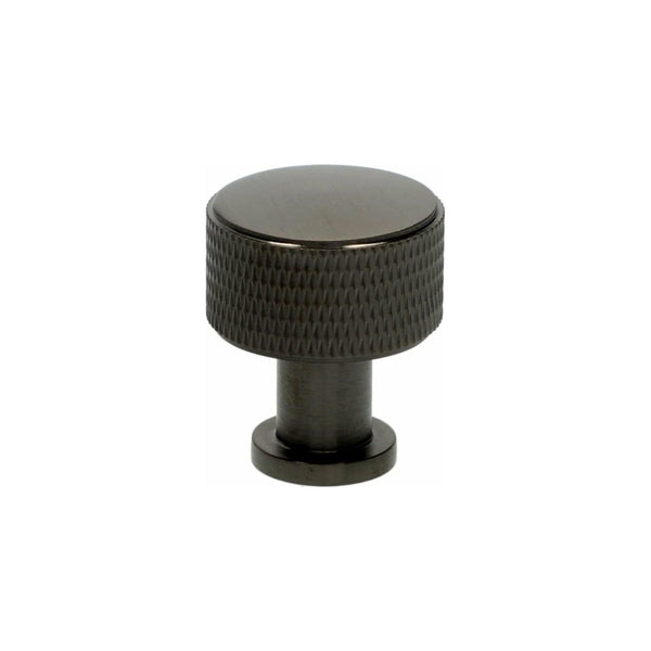 Alexander and Wilks -  Lucia Knurled Cupboard Knob - Black PVD - 29mm - AW807K-29-BLPVD - Choice Handles