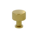 Alexander and Wilks -  Lucia Knurled Cupboard Knob - Satin Brass PVD - 29mm - AW807K-29-SBPVD - Choice Handles