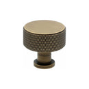 Alexander and Wilks -  Lucia Knurled Cupboard Knob - Antique Brass - 35mm - AW807K-35-AB - Choice Handles