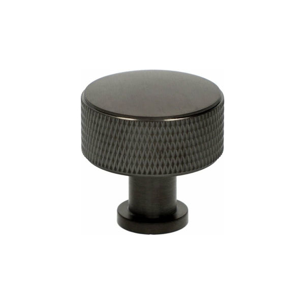 Alexander and Wilks -  Lucia Knurled Cupboard Knob - Black PVD - 35mm - AW807K-35-BLPVD - Choice Handles