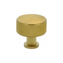 Alexander and Wilks -  Lucia Knurled Cupboard Knob - Satin Brass PVD - 35mm - AW807K-35-SBPVD - Choice Handles