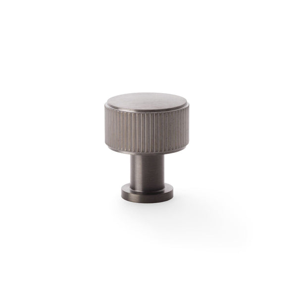 Alexander and Wilks - Lucia Reeded Cupboard Knob - Dark Bronze PVD - 29mm - AW807R-29-DBZPVD - Choice Handles