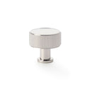 Alexander and Wilks - Lucia Reeded Cupboard Knob - Polished Nickel - 35mm - AW807R-35-PN - Choice Handles