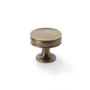 Alexander and Wilks - Lynd Cupboard Knob - Antique Brass - 38mm - AW808-38-AB - Choice Handles