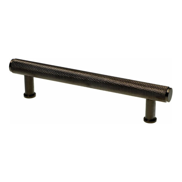 Alexander and Wilks - Crispin Knurled T-bar Cupboard Pull Handle - Black PVD - 128mm - AW809-128-BLPVD - Choice Handles