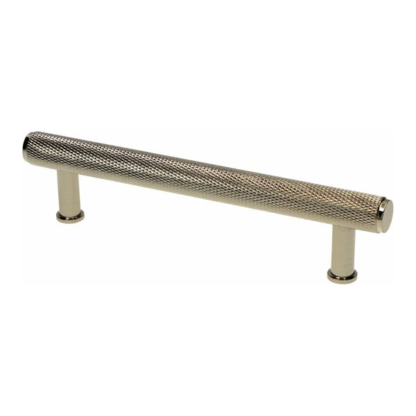 Alexander and Wilks - Crispin Knurled T-bar Cupboard Pull Handle - Polished Nickel PVD - 128mm - AW809-128-PNPVD - Choice Handles