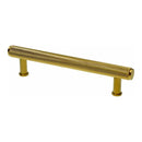 Alexander and Wilks - Crispin Knurled T-bar Cupboard Pull Handle - Satin Brass PVD - 128mm - AW809-128-SBPVD - Choice Handles