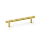 Alexander and Wilks - Crispin Knurled T-bar Cupboard Pull Handle - Satin Brass PVD - 128mm - AW809-128-SBPVD - Choice Handles