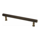 Alexander and Wilks - Crispin Knurled T-bar Cupboard Pull Handle - Antique Brass - 160mm - AW809-160-AB - Choice Handles